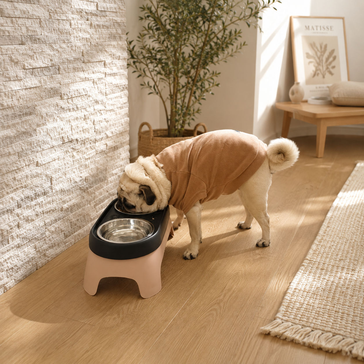 Comedero Elevado para Perros con Bowls de Acero Inoxidable - Imagen 4