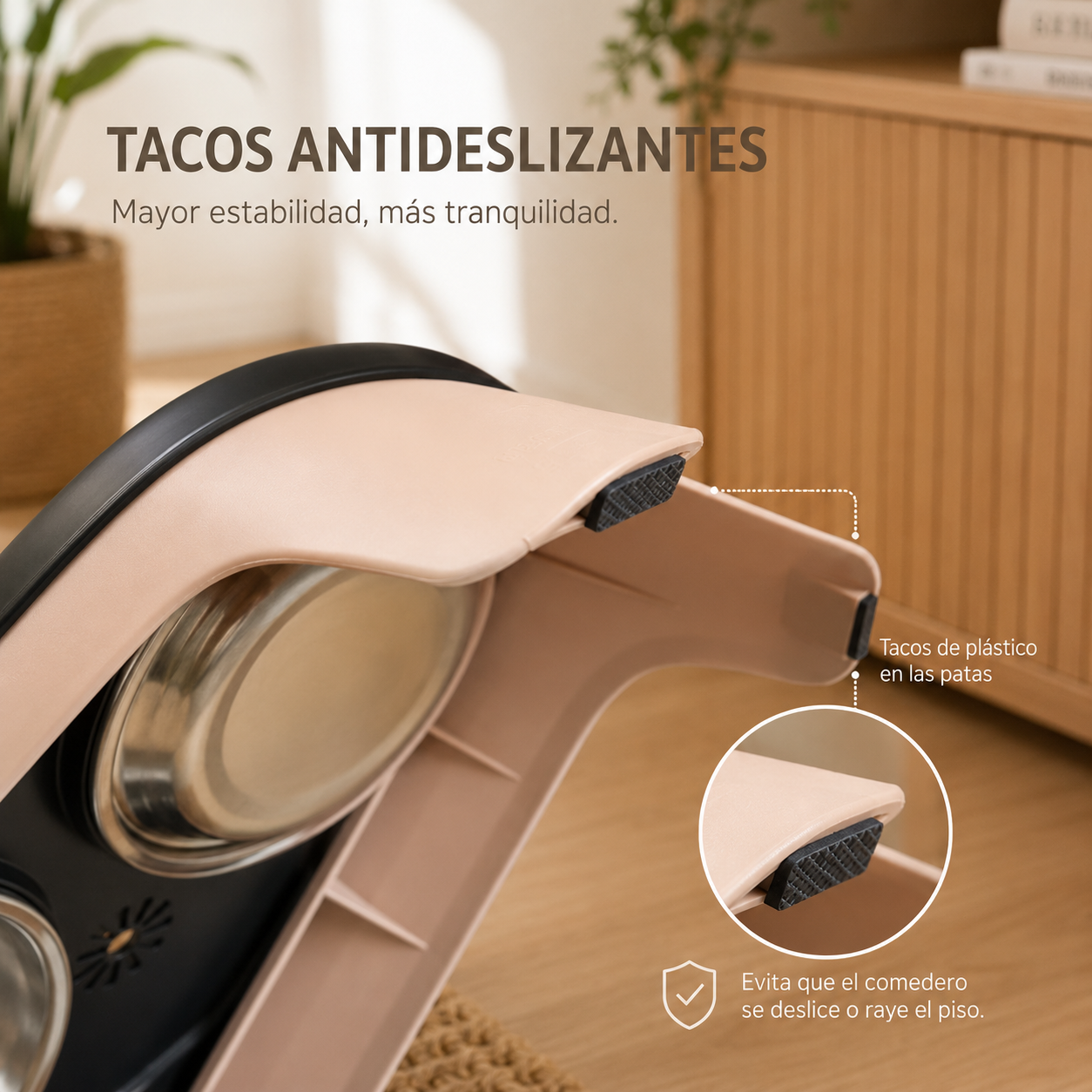 Comedero Elevado para Perros con Bowls de Acero Inoxidable - Imagen 3