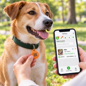 Chapita de identificación con QR para perros y gatos