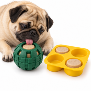 Pelota interactiva para perros rellenable con molde para congelar — 8 cm