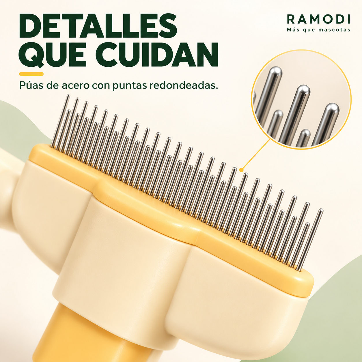 Peine para perros y gatos de pelo medio y largo con expulsor de pelo - Imagen 3